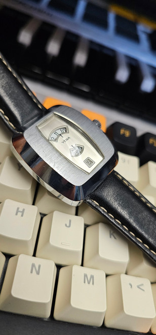Yema mechanical digital vintage watch, Fe 233 movement 