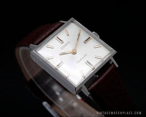 Swiss made Duward Diplomatic NOS mechanical vintage watch, chestnut ...