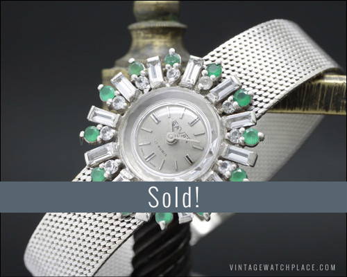 NOS Savar mechanical Cocktail jewelry watch 925 Silver Art Decó Design