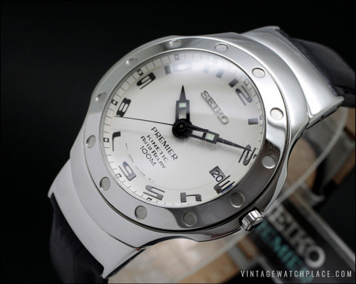 New Old Stock SEIKO PREMIER KINETIC 5J22-0D60, 4 years Auto relay!, new  capacitor, very scarce, retro quartz watch NOS.