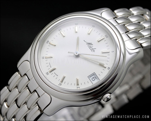 New Old Stock Mido quartz vintage watch NOS stainless steel
