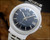 Vintage 1979 Timex Viscount automatic watch ref. 34318 10879 with blue dial, date window and stainless steel case.