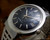Detailed view of the Timex Viscount automatic dial, showing the clean 1970s layout, stick markers and date aperture.