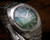 New Old Stock NOS Sakay automatic vintage watch, blue/green dial, faceted crystal