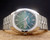 New Old Stock NOS Sakay automatic vintage watch, blue/green dial, faceted crystal