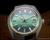 New Old Stock NOS Fortaine automatic vintage watch, faceted crystal, green dial