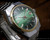 New Old Stock NOS Fortaine automatic vintage watch, faceted crystal, green dial