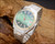 New Old Stock NOS Fortaine automatic vintage watch, faceted crystal, green dial