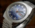 New Old Stock NOS Osman automatic vintage watch, blue dial, faceted crystal
