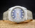 New Old Stock NOS Osman automatic vintage watch, blue dial, faceted crystal