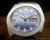 New Old Stock NOS Osman automatic vintage watch, blue dial, faceted crystal