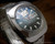 New Old Stock NOS Osman Duo-Tone automatic vintage watch, Blue/Green dial, faceted crystal