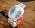 New Old Stock NOS Osman automatic vintage watch, blue dial, 25 Jewels