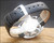 Genuine black leather strap and polished buckle on the Osman NOS automatic watch, shown in excellent preserved condition.