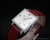New old stock thermidor Dress square mechanical vintage watch, New Old Stock, chestnut leather strap, NOS, Peseux 336 movement