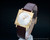 Very Rare Thermidor new old stock mechanical vintage watch, very slim, gold plated, NOS, Peseux 320 movement, brown unstitched strap