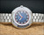 Rare & big fancy shape Cler wristwatch automatic vintage watch, blue dial duo-tone, FE 3611 movement, stainless steel