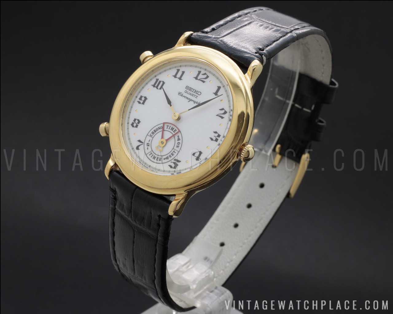 New Old Stock dress Seiko Quartz Chronograph vintage watch, 8M25 