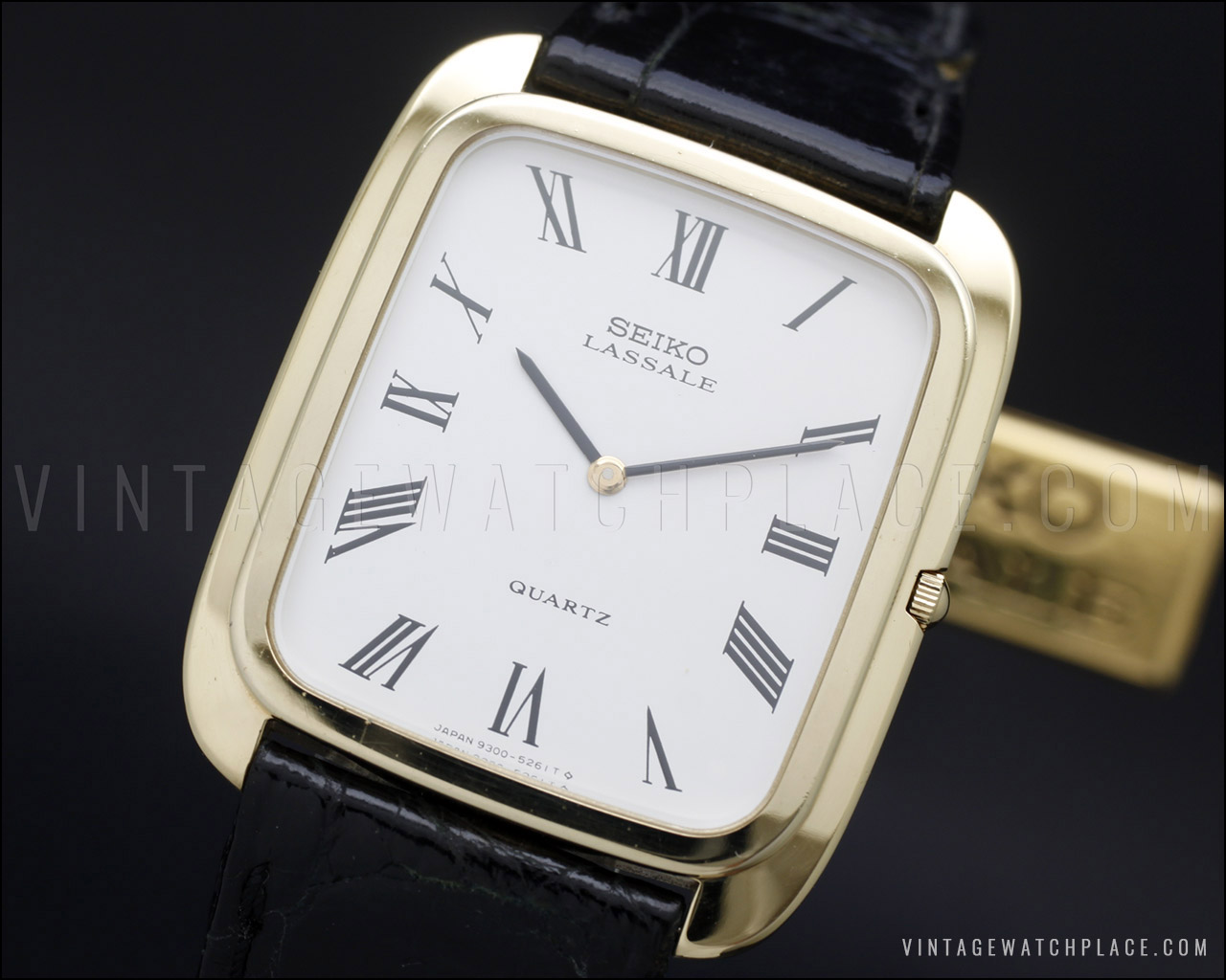 B40○作動良好 SEIKO セイコー LASSALE ラサール 5A50-5039 金文字盤