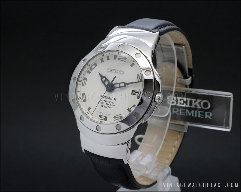 New Old Stock SEIKO PREMIER KINETIC 5J22-0D60, 4 years Auto relay!, new  capacitor, very scarce, retro quartz watch NOS.