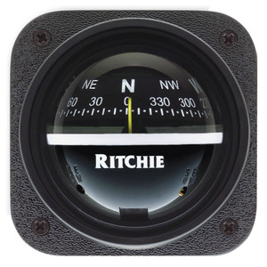 Ritchie V-537 Explorer Compass - Bulkhead Mount - Black Dial Ritchie V-537 Explorer Compass - Bulkhead Mount - Black Dial