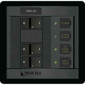 Blue Sea 1214 120V AC Main + 2 Positions Blue Sea 1214 120V AC Main + 2 Positions