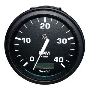Faria Tachometer Heavy-Duty Tachometer w/Hourmeter (4000 RPM) (Diesel) (Mech Takeoff & Var Ratio Alt) - Black Faria Tachometer Heavy-Duty Tachometer w/Hourmeter (4000 RPM) (Diesel) (Mech Takeoff & Var Ratio Alt) - Black