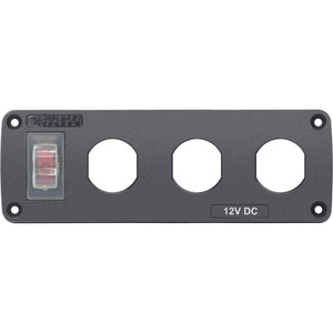 Blue Sea 4367 Water Resistant USB Accessory Panel - 15A Circuit Breaker, 3x Blank Apertures Blue Sea 4367 Water Resistant USB Accessory Panel - 15A Circuit Breaker, 3x Blank Apertures