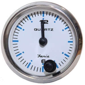 Faria Chesapeake White SS 2" Analog Clock Faria Chesapeake White SS 2" Analog Clock