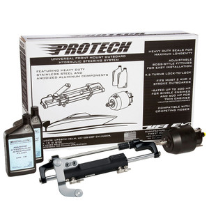 Uflex PROTECH 3.1 Front Mount OB Hydraulic System - Includes UP28 FM Helm, Oil & UC128-TS/3 Cylinder - No Hoses Uflex PROTECH 3.1 Front Mount OB Hydraulic System - Includes UP28 FM Helm, Oil & UC128-TS/3 Cylinder - No Hoses