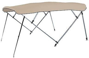 Bimini Top Kit Square Tube Pontoon - Nylon Fittings, Linen Sunbrella 8'L,...