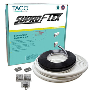 TACO SuproFlex Rub Rail Kit White w/Flex Chrome 2"H x 31/32"W x 80'L TACO SuproFlex Rub Rail Kit White w/Flex Chrome 2"H x 31/32"W x 80'L