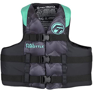 Full Throttle Adult Nylon Life Jacket - L/XL - Aqua/Black Full Throttle Adult Nylon Life Jacket - L/XL - Aqua/Black