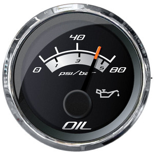 Faria Beede Instruments 22024 2 in. Platinum Oil Pressure Gauge - 80 PSI Faria Beede Instruments 22024 2 in. Platinum Oil Pressure Gauge - 80 PSI