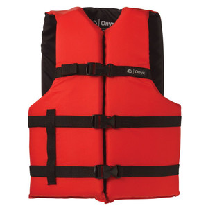 Onyx Nylon General Purpose Life Jacket - Adult Universal - Red Onyx Nylon General Purpose Life Jacket - Adult Universal - Red