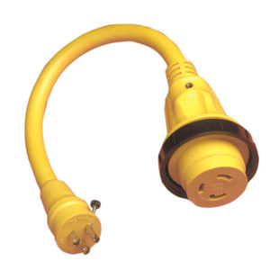 Marinco Power Cord Adapter; connect 30 Amp Boat- 15 Amp Standard Marinco Power Cord Adapter; connect 30 Amp Boat- 15 Amp Standard