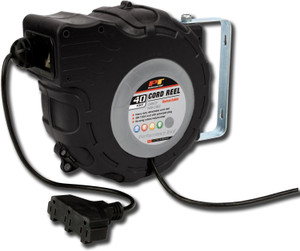 Performance Tool  40ft 12-Gauge Retractable Power Cord Reel W/Autowind Performance Tool  40ft 12-Gauge Retractable Power Cord Reel W/Autowind
