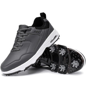 FENLERN Men's Waterproof Golf Shoes Soft Spikes Grey | 13 FENLERN Men's Waterproof Golf Shoes Soft Spikes Grey | 13