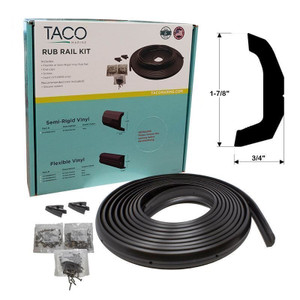 TACO Semi-Rigid Rub Rail Kit - Black w/No Insert - 30'