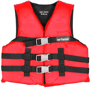 Airhead Youth Boating PFD Nylon Open Side - Red-50-90 lbs
