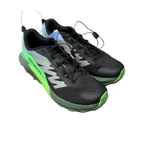 Salomon SENSE RIDE 5 Trail Running Shoes | Men, 8 Black /Wreath / Green Gecko