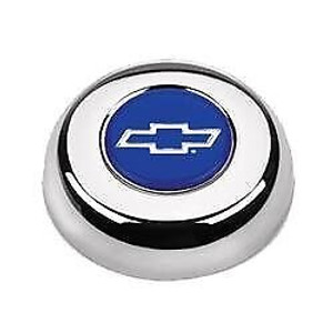 Grant 5630 Chrome Horn Button (Chevy Bow Tie, Blue/Silver)