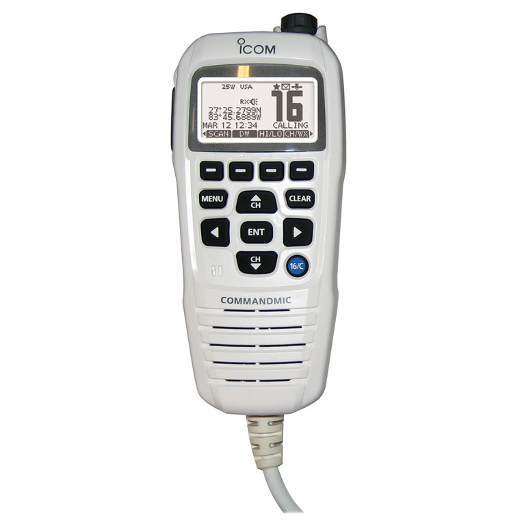 Icom COMMANDMICIV™ w/White BlackLit LCD - Super White