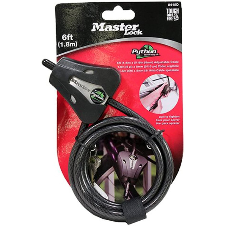 Covert 0.3125 in Master Lock Security Cable Black Case of 4