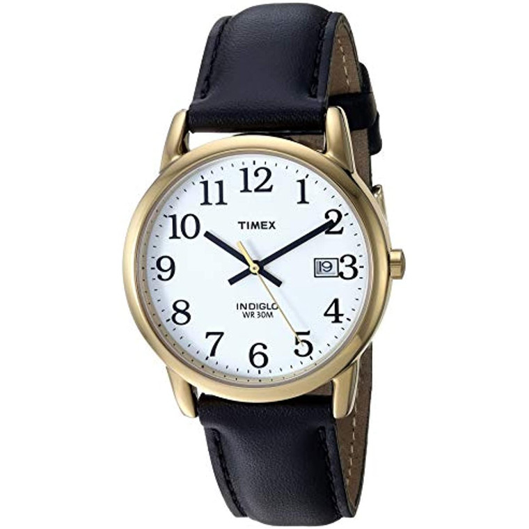 Timex Men's T2H291 Easy Reader 35mm Black Leather Strap Watch
