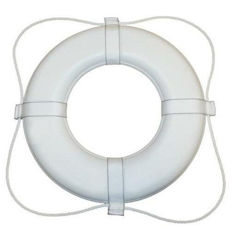 Taylor Made Foam Ring Buoy - 20" - White w/White Grab Line
