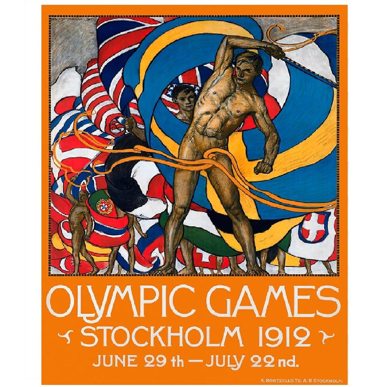 1912 Olympic Games Stockholm Poster - Olympic poster Sweden poster Reproduction