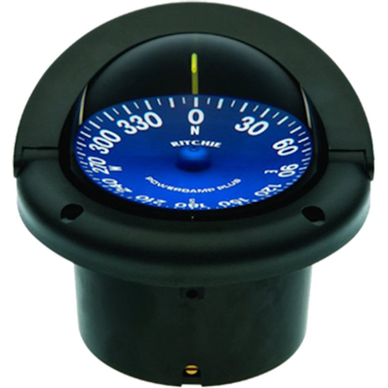 Marine Compass Flush Mount  3.75' Dial Black -Ritchie Navigation SS-1002