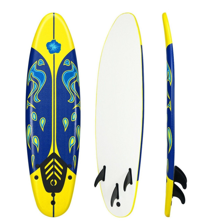 Surfboard GoPlus 6' Foam with HDPE high-speed bottom Yellow 05429617
