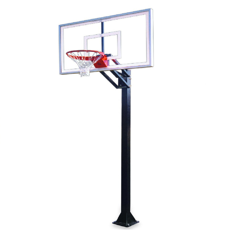 Basketball Goal Adjustable- Bolt Down- First Team Champ Nitro w/36x60 Glass backboard